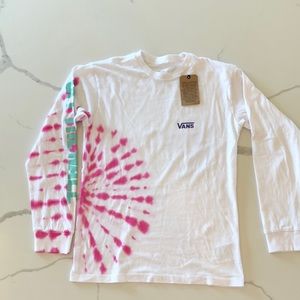Vans off the wall small white tie dye long sleeve